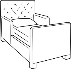 cozy bed furniture coloring page