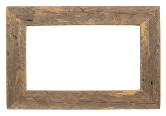 Isolated Rustic Wooden Frame Weathered Texture