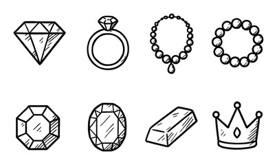 Hand-Drawn Jewelry Icons