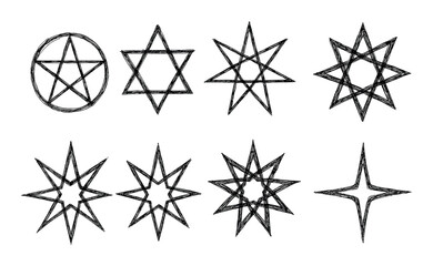 Hand-Drawn Star Icon Set