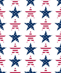 Stars and stripes seamless background, independence day or memorial day background