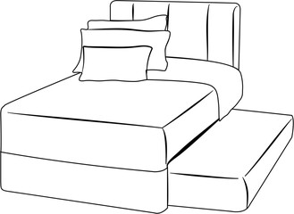 cozy bed furniture coloring page