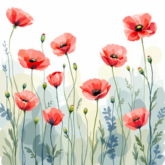 Obraz premium red poppy flowers