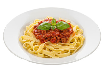 Isolated Plate of Spaghetti Bolognese Classic Italian Dish
