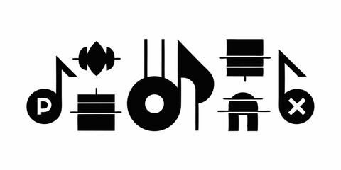 Professional music logo design template featuring a dynamic beat rhythm graphic