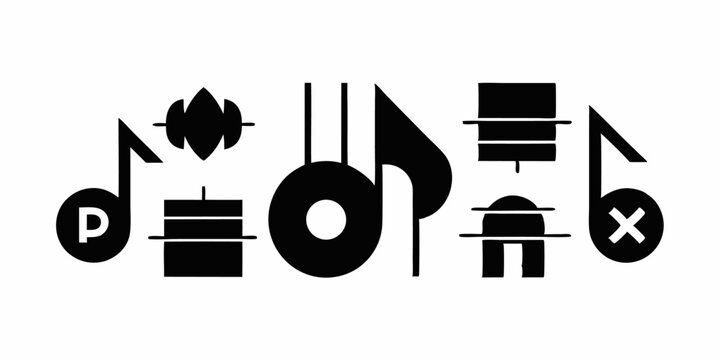 Professional music logo design template featuring a dynamic beat rhythm graphic