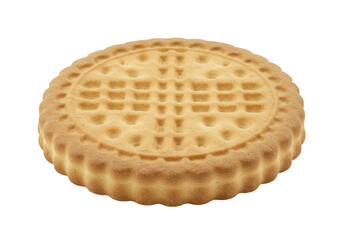 Isolated Round Butter Cookie Crumbly Treat