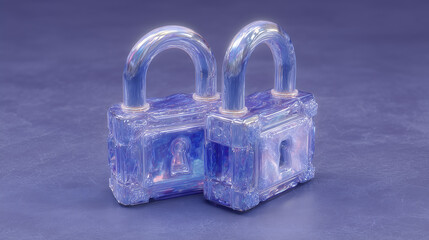 lock on blue blossom background