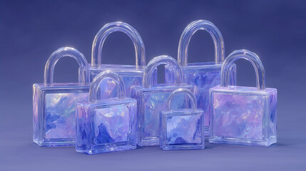lock on blue blossom background