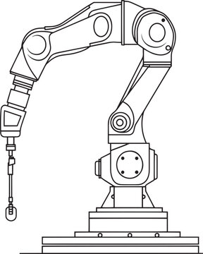 robotic arm outline, industrial design clip art preview
