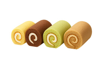 Swiss roll, jelly roll isolated on white
