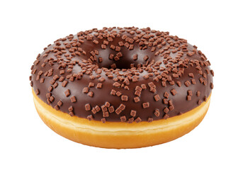 Isolated Chocolate Donut with Chocolate Sprinkles