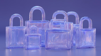 lock on blue blossom background