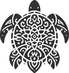 Sea animal turtle vector drawing silhouette tribal 