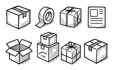 Hand-Drawn Shipment Icons