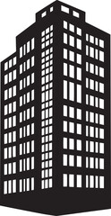 building icon clean simple silhouette black vector illustration