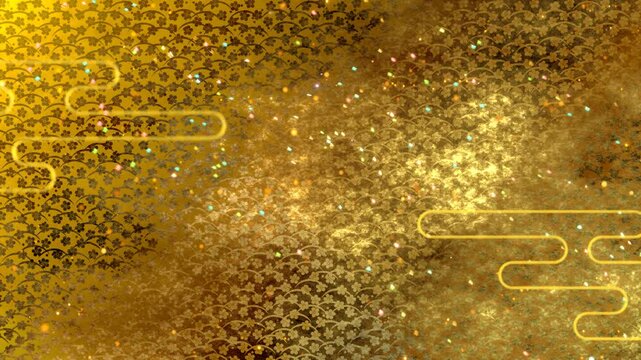 金色に輝く蒔絵風背景画アニメーション