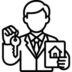 Minimalist real estate agent icon design