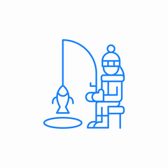 ice fishing icon sign vector