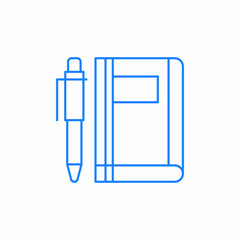 pen notebook stationery icon sign vector