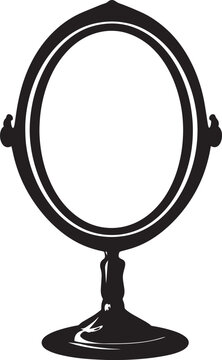 recommend clip art: Clean and simple black vector silhouette of a mirror icon.