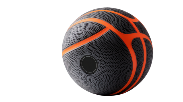Adjustable smart basketball with internal tracker Transparent background, PNG file