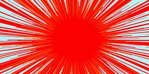 Fototapeta premium Red and orange radial burst, comic book style explosion effect, comic strip, stylized
