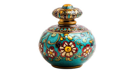 Antique Venetian ceramic perfume bottle, Transparent background, PNG file