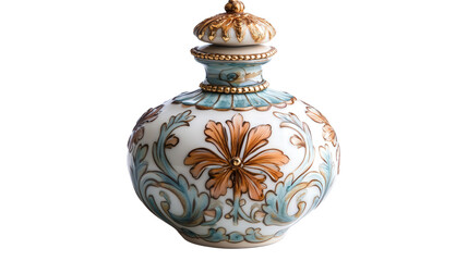 Antique Venetian ceramic perfume bottle, Transparent background, PNG file