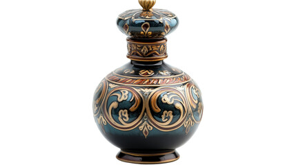 Antique Venetian ceramic perfume bottle, Transparent background, PNG file