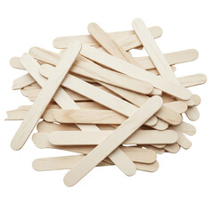 Single wooden craft stick isolated on a transparent background, perfect for DIY projects, art supplies, and creative crafting visuals