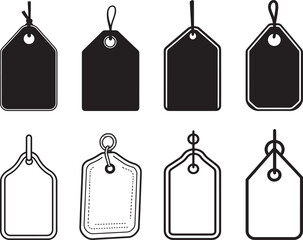 Price Tag icon clean simple silhouette black vector illustration