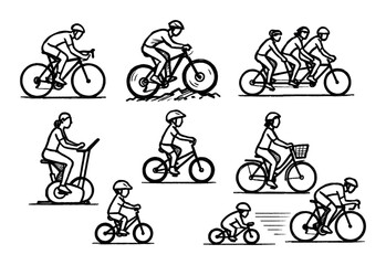 Obraz premium Diverse Cycling Icons