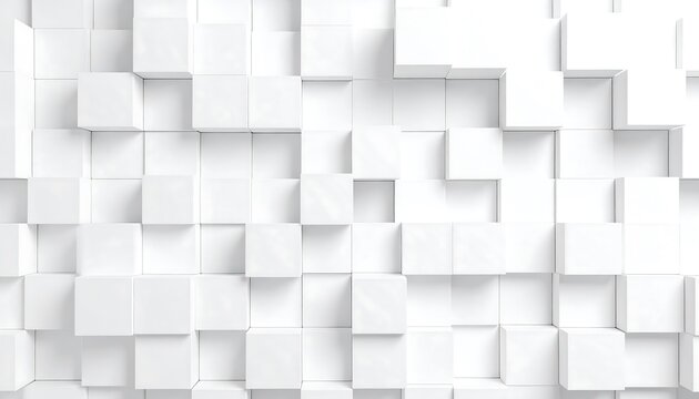 Abstract white cube pattern background.