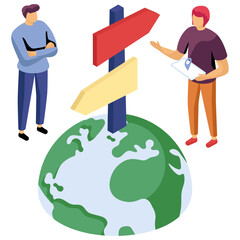 Modern design illustration of direction board 