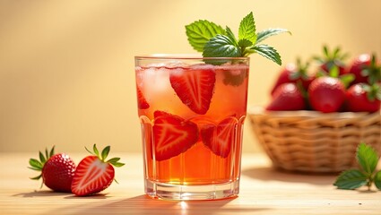 glass of strawberry juice