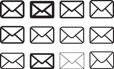 Email icon clean simple icon silhouette black vector illustration