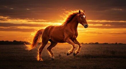 Fototapeta premium Horse with Fiery Mane
