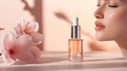A beauty consultant demonstrating a luxurious serum, the product gliding effortlessly over the skin
