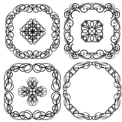 set of decorative ornamental frames