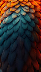 Fototapeta premium Stunning vibrant hues trending majestic eagle feather intricate textured design backdrop. with white shades