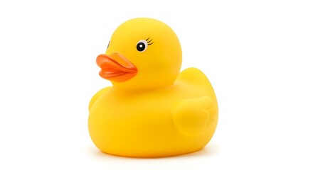 Playful Rubber Duck with Orange Beak and Delicate Eyelashes on W