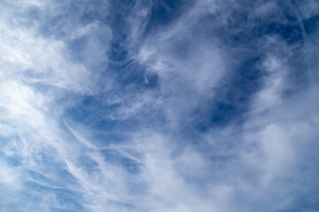 Beautiful Sky With Soft White Cirrus Clouds Under Daylight