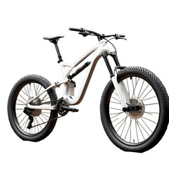 Fat Tire Mountain Bike Isolated on Transparent Background