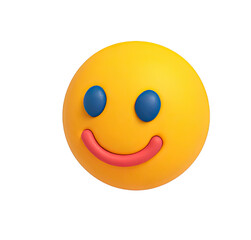 Fototapeta premium A yellow smiley face with blue eyes and a red mouth against a transparent background