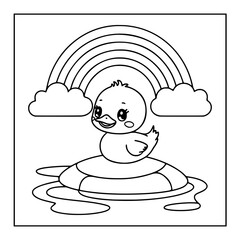 vector illustration of cartoon coloring pages