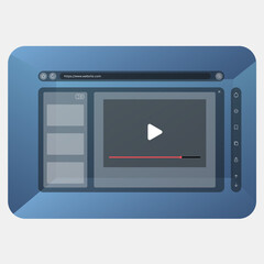 Web Interface UI Kit with Video Player and Social Media Icons