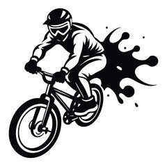 Dynamic BMX riders in action, perfect for apparel or decals.