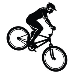 Obraz premium Dynamic BMX riders in action, perfect for apparel or decals.