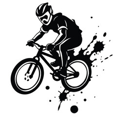 Obraz premium Dynamic BMX riders in action, perfect for apparel or decals.